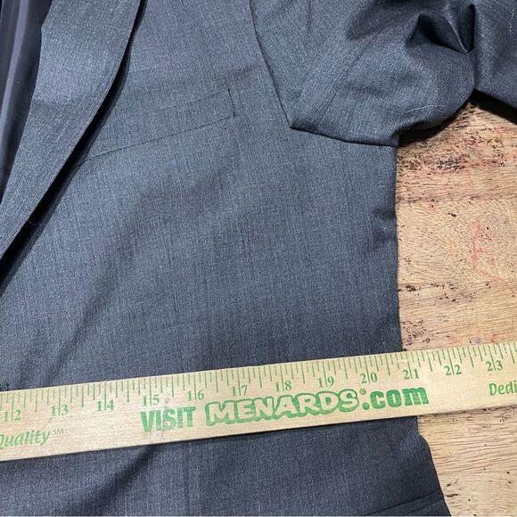 Banana Republic Blazer Men 44R‎ Tailored Slim Fit Wool Blend Charcoal Jacket - Picture 5 of 9